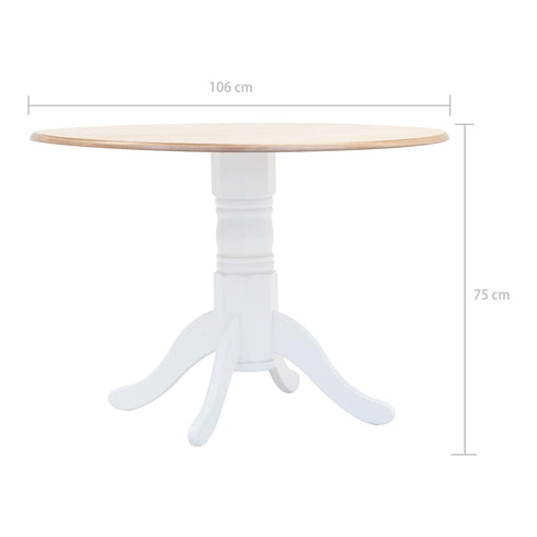 Maison Madeleine -  5 Piece Dining Set Solid Rubber Wood White and Brown